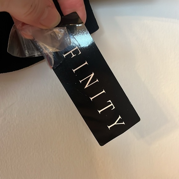 Finity Black/White rhinestone embellished button up V neck cardigan NWT - Picture 4 of 6